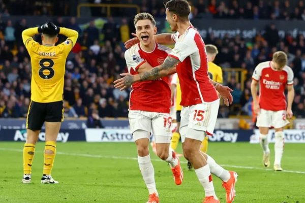 Trận đấu ngày 20 tháng 4 năm 2024 Wolves 0-2 Arsenal (thua cách biệt 2 bàn)