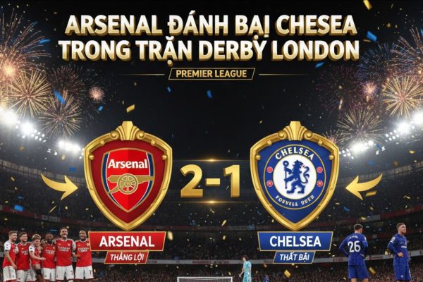 Arsenal thắng Chelsea 2–1 ở derby London