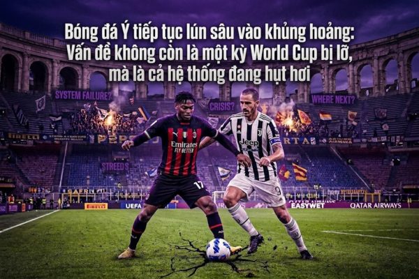 Bóng đá Ý tiếp tục lún sâu vào khủng hoảng: Vấn đề không còn là một kỳ World Cup bị lỡ, mà là cả hệ thống đang hụt hơi
